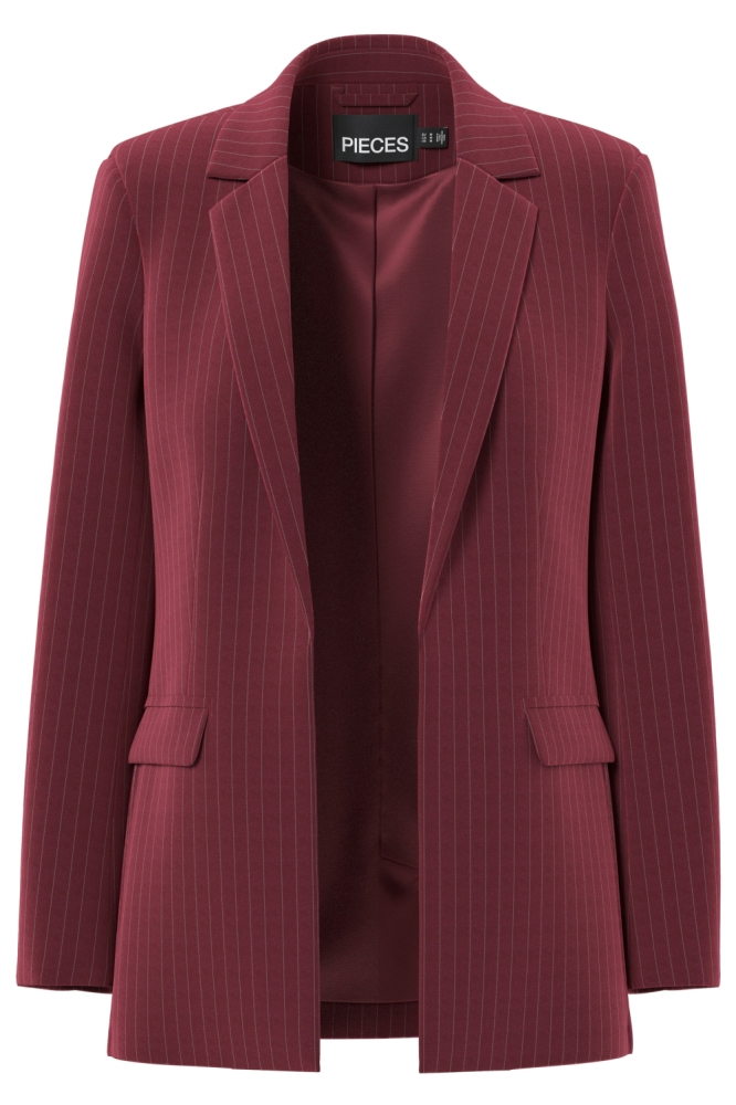 PCBOZZY LS LOOSE STRIPED BLAZER NOO 17130374 Tawny Port/PINSTRIPE
